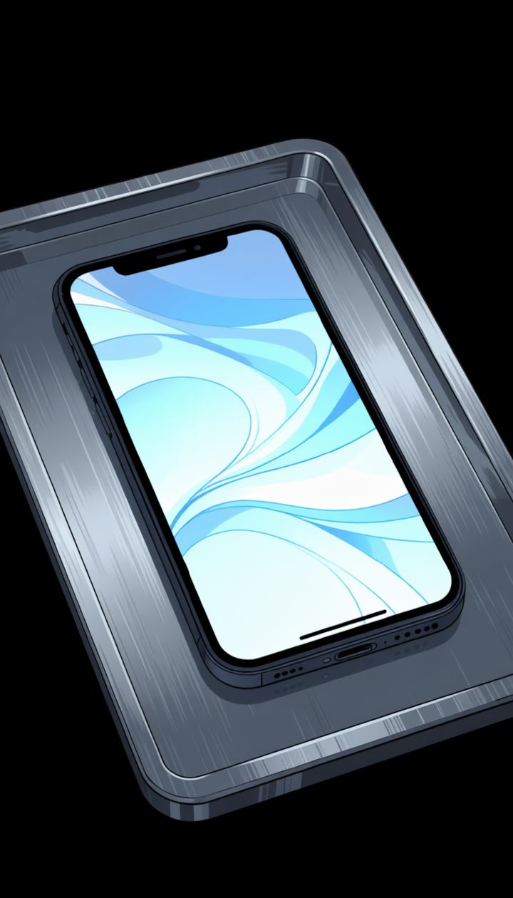 A phone screen waking up in the dark
